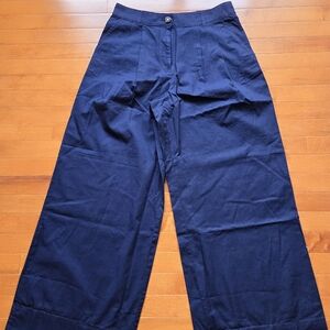 Loft - Wide-Leg Navy Pants